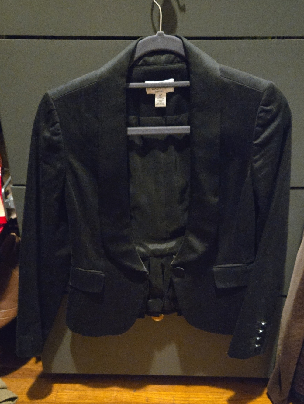Ann Taylor Loft Black Women's Tailored Tuxedo Jacket Size 0P